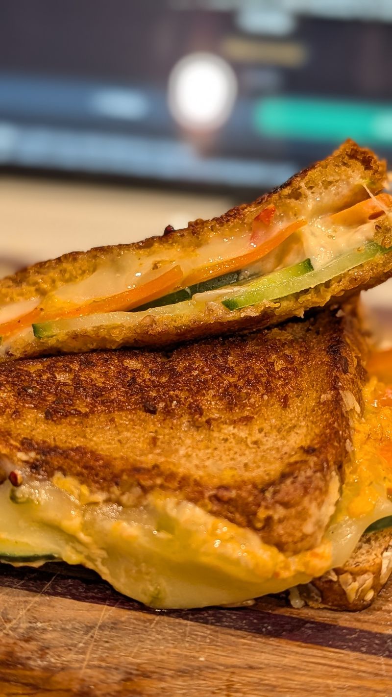 Homemade grilled cheese sandwich